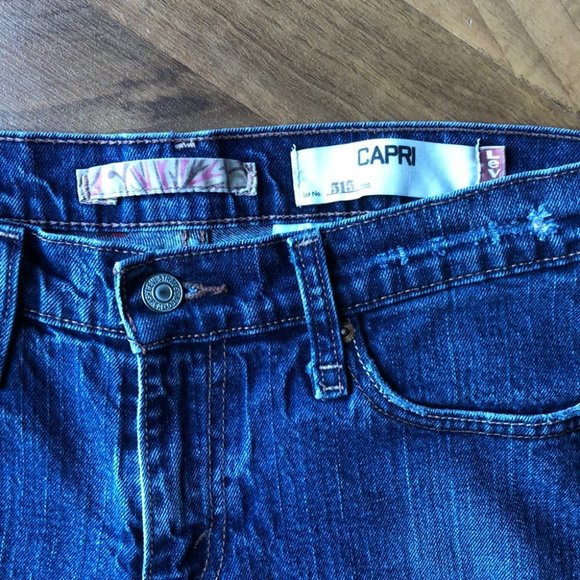Levi’s 515 Distressed Denim Jean Crop Capri Size 10 - Picture 2 of 11